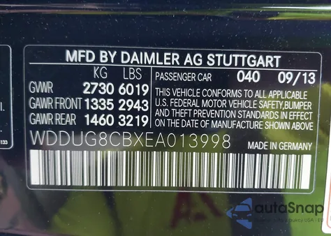 2014 Mercedes-Benz S 550 z USA, uszkodzony, nr VIN WDDUG8CBXEA013998